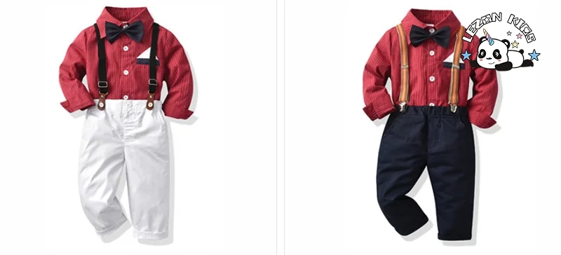 LEZONKIDS - Customizable Spring Autumn Boys Suit Long Sleeve Shirt Kids Casual Boys Clothing Sets for 2 to 14T